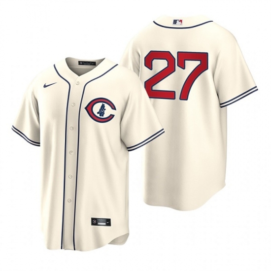 Men Chicago Cubs 27 Seiya Suzuki 2022 Cream Field Of Dreams Cool Base Stitched Baseball Jersey